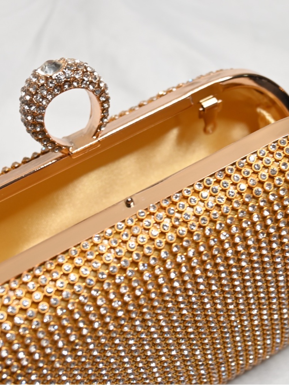 Gold-Tone Rhinestone Statement Purse